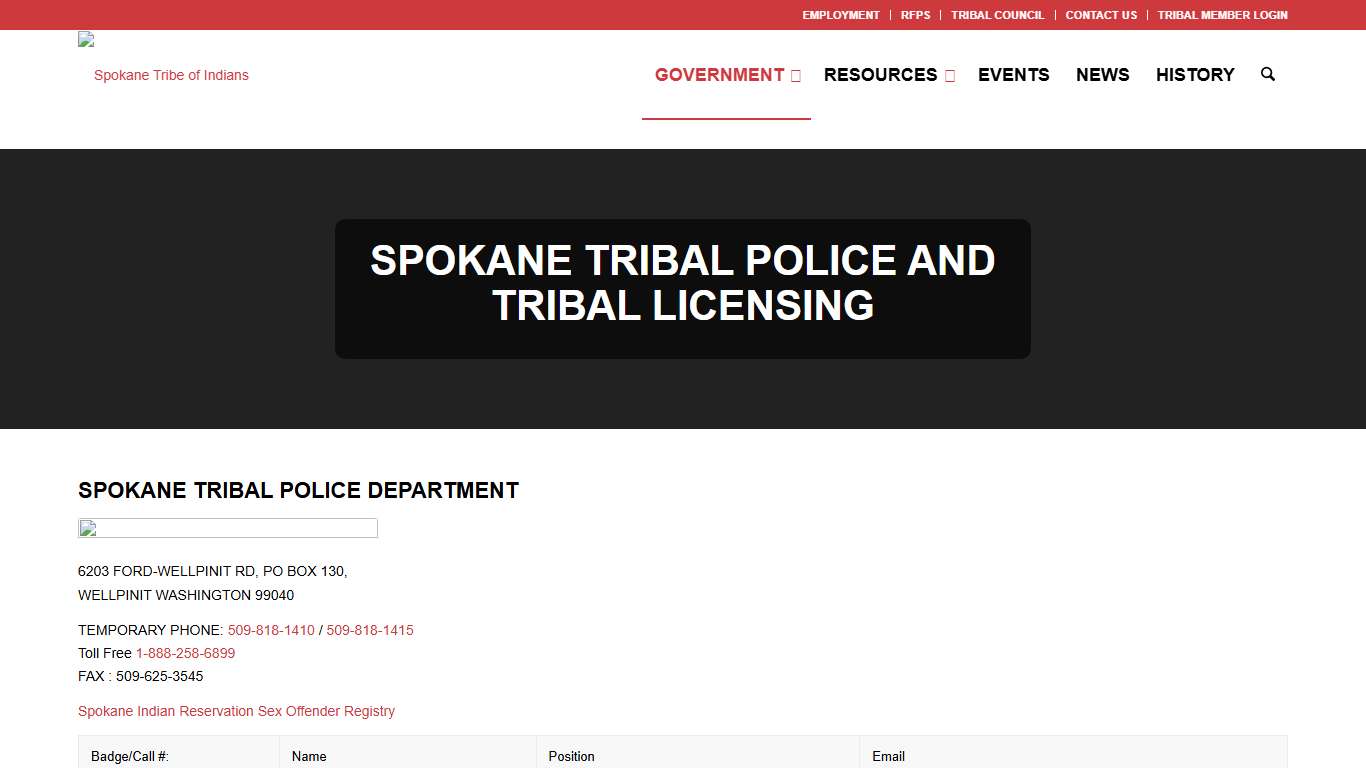 Police – Spokane Tribe of Indians